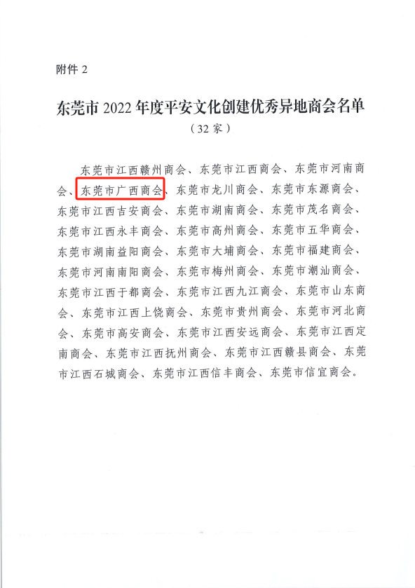 我商会荣获“东莞市2022年度优秀异地商会”“东莞市2022年度优秀平安文化创建优秀异地商会”双优秀称号